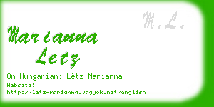 marianna letz business card